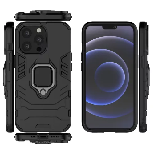iPhone 13 Pro Max Ring Armor tok kihajtható támasszal fekete