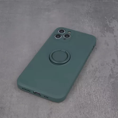 iPhone 13 Pro Max Szilikon tok hátlapi gyűrűvel forest green