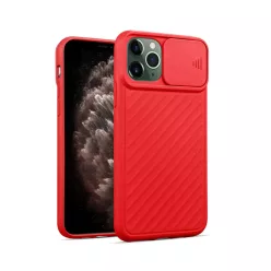   iPhone 13 Pro Max TPU tok kameralencse védővel piros Alphajack