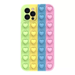   iPhone 11 Szíves POP IT telefontok - Color 4 - zöld, sárga, kék, rózsaszín