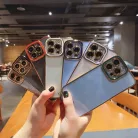 iPhone 13 Pro Max átlátszó tok zöld és arany színű kerettel Alphajack