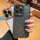 iPhone 13 Pro Max átlátszó tok zöld és arany színű kerettel Alphajack