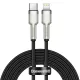 Baseus Cafule Metal nylon harisnyázott USB Type-C/ Lightning kábel PD 20W 2m fekete (CATLJK-B01)