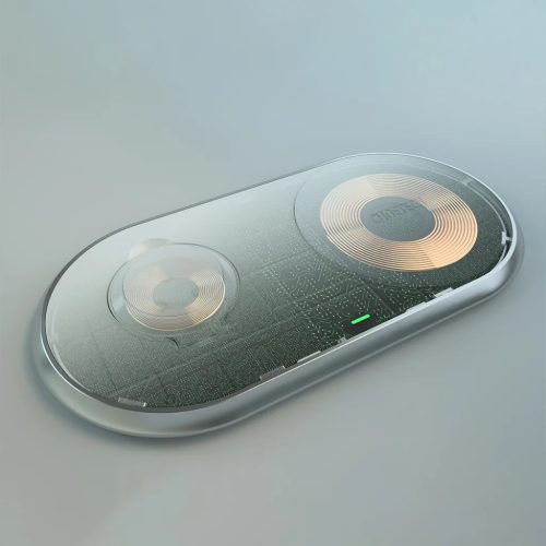 Choetech MFI Qi 2 az 1-ben vezeték nélküli töltő okostelefonokhoz / Apple Watch állvánnyal USB Type C fehér (T317)