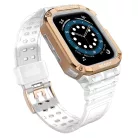 Apple Watch 4/5/6/7/8/SE (42/44/45mm) Armored Óraszíj és Tok Átlátszó / Bronz