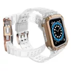 Apple Watch 4/5/6/7/8/SE (42/44/45mm) Armored Óraszíj és Tok Átlátszó / Bronz