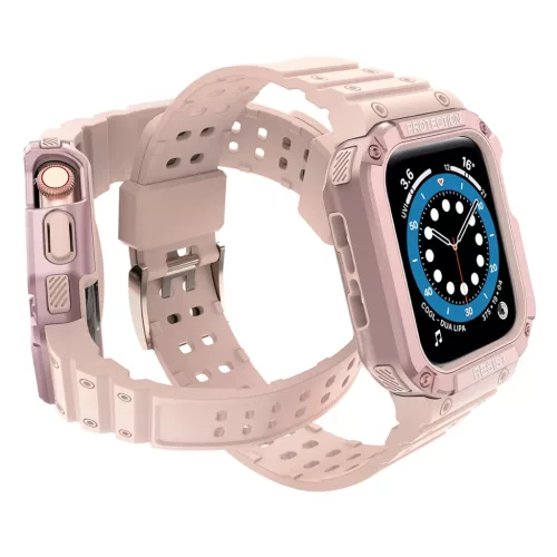 Apple Watch 4/5/6/7/8/SE (42/44/45mm) Armored Óraszíj és Tok Pink