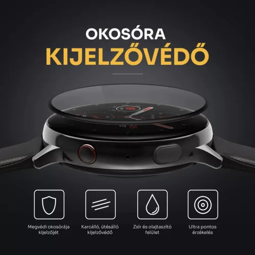 Apple Watch 4/5/6/SE (40mm) 1db Prémum kijelzővédő üvegfólia fekete kerettel Alphajack