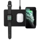 Satechi Trio vezeték nélküli töltőpad, töltőállomás fekete (Apple Watch, Airpods, iPhone) (ST-X3TWCPM)