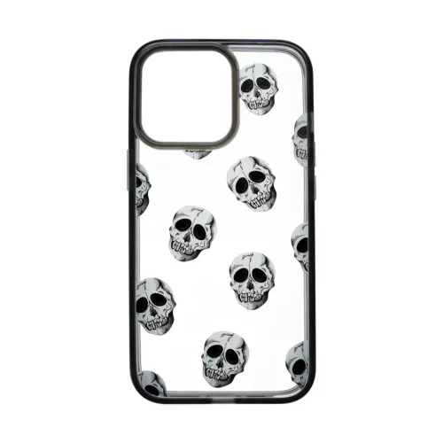 iPhone 13 Pro Max átlátszó TPU tok Skull mintával Alphajack