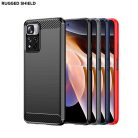 Xiaomi Redmi Note 11 4G Carbon szénszál mintájú TPU tok fekete Alphajack