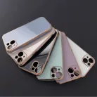 iPhone 13 Pro Max Lighting Color gél tok arany kerettel lila