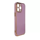 iPhone 13 Pro Max Lighting Color gél tok arany kerettel lila