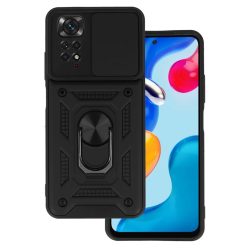  Xiaomi Redmi Note 11/ Note 11S Armor tok csúsztatható kamera lencse védővel fekete