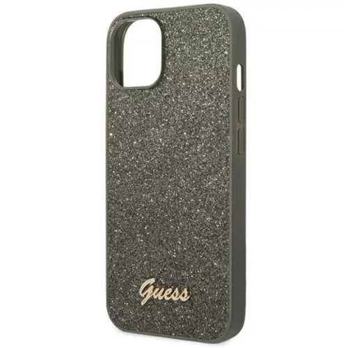 iPhone 14 Plus Guess PC/TPU Glitter Flakes Metal Logo tok zöld (GUHCP14MHGGSHN)