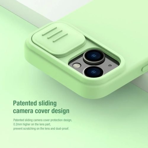 iPhone 14 Plus Nillkin CamShield Silky Magsafe kompatibilis szilikon tok fekete