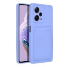 Xiaomi Redmi Note 12 Pro Plus 5G Card Case Szilikon tok hátlapi kártyatartóval lila