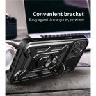 iPhone 15 Pro Max Ring Lens tok kameralencse védővel, kihajtható mágneses támasszal piros Alphajack telefontok