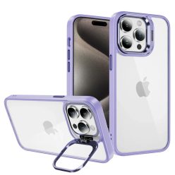   Tel Protect kitámasztós tok + kamera üvegfólia iPhone 12 Pro Max-hoz világoslila