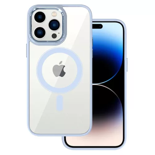 Tel Protect Magnetic Clear tok iPhone 14 Pro Max számára Világoskék
