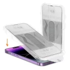 Edzett üveg teljes ragasztású könnyen felrakható üvegfólia doboz IPHONE 15 PLUS FEKETE