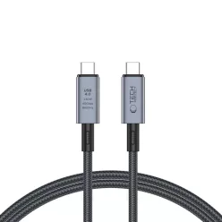   Tech-Protect UltraBoost Max USB-C 4.0 / USB-C 4.0 PD kábel 240W 8K 40Gbps 1m - szürke