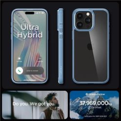 iPhone 15 Pro Max Sierra Blue Spigen Crystal Hybrid tok