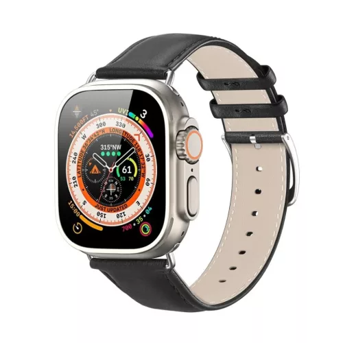 DUX DUCIS szíj YS valódi bőr Apple Watch 38 / 40 / 41 mm fekete