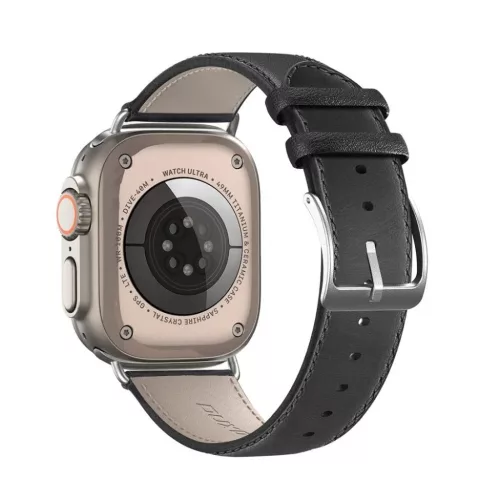 DUX DUCIS szíj YS valódi bőr Apple Watch 38 / 40 / 41 mm fekete