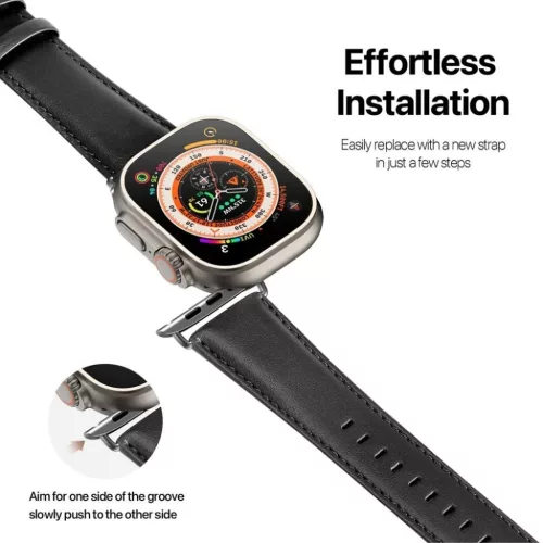 DUX DUCIS szíj YS valódi bőr Apple Watch 38 / 40 / 41 mm fekete
