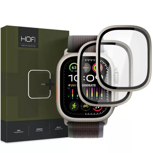 Hofi Glass Ring üvegfólia (2 darabos csomag) Apple Watch Ultra 1 / 2 / 3 (49 mm) Titanium