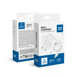   BLUE STAR LITE utazótöltő 1A 5W USB A + Lightning kábel TFK-TC-1095B fehér