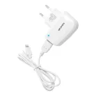 BLUE STAR LITE utazótöltő 1A 5W USB A + Lightning kábel TFK-TC-1095B fehér