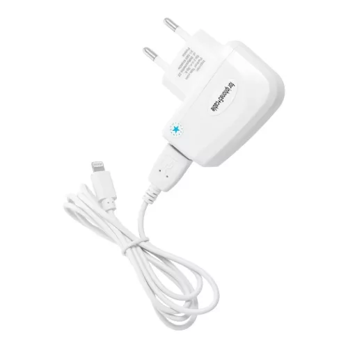 BLUE STAR LITE utazótöltő 1A 5W USB A + Lightning kábel TFK-TC-1095B fehér