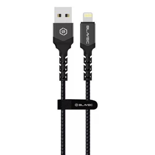 Blavec Cable Raptor fonott - USB - Lightning - 2A 3 méter (CRA-UL2BG30) fekete-szürke