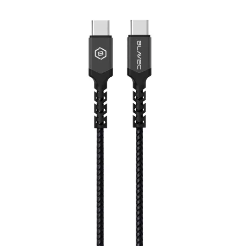 Blavec Raptor fonott kábel - Type C to Type C - PD 60W 3A 0,25 méter (CRA-CC3BG025) fekete-szürke
