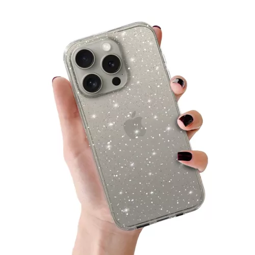 Crystal Glitter tok iPhone 16 Pro Silver tok