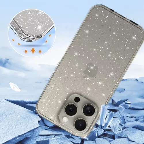 Crystal Glitter tok iPhone 16 Pro Silver tok