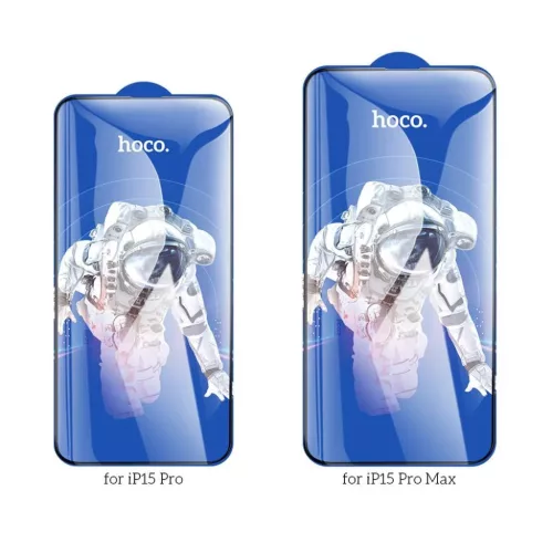 HOCO edzett üveg HD 5D Guardian shield (SET 10in1) - iPhone 15 Pro fekete üvegfólia