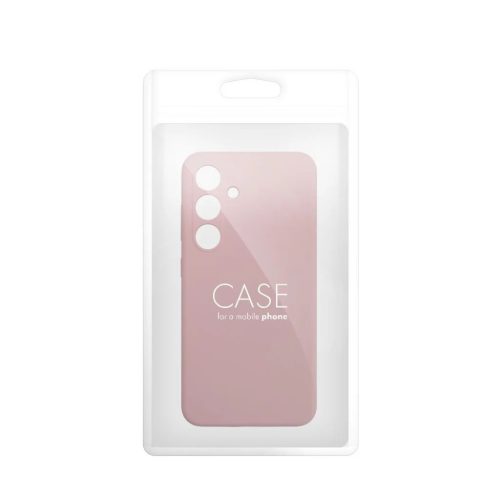 Case SILICONE 2mm Samsung S24 FE homok rózsaszín tok