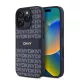iPhone 16 Pro Kék DKNY PU Bőr Ismétlődő Minta Tonális Csík Tok