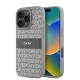 iPhone 16 Pro Bézs DKNY PU Bőr Utánzatmintás Tonális Csíkos Tok