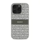 iPhone 16 Pro Bézs DKNY PU Bőr Utánzatmintás Tonális Csíkos Tok