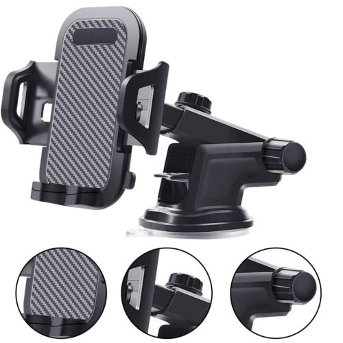 Nexeri US-T1 fekete műszerfalra vagy szélvédőre rögzíthető autós telefontartó