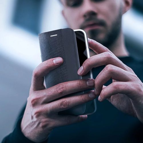 SENSITIVE fliptok Samsung Galaxy A15 5G tok fekete