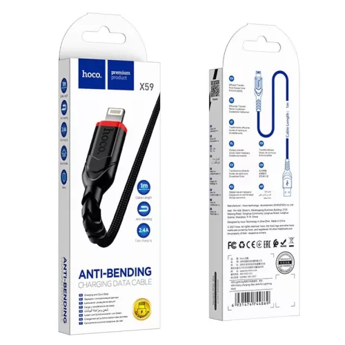 HOCO kábel USB A to Lightning 2,4A X59 3 m fekete