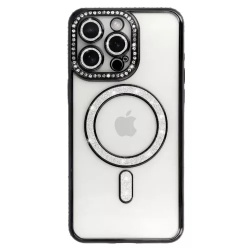 Bling Magsafe tok iPhone 16 Pro fekete