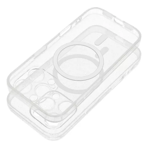 CLEAR MAG tok kameravédelemmel, MagSafe kompatibilis, IPHONE 16 PRO átlátszó csillám