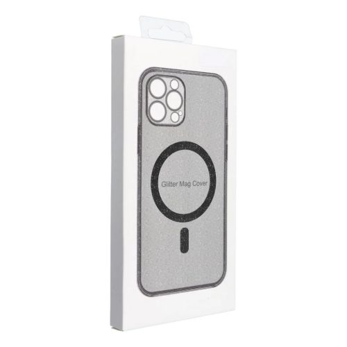 CLEAR MAG COVER tok kameravédelemmel MagSafe kompatibilis IPHONE 14 PRO-hoz fekete csillámos