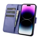 iCarer Wallet Case 2in1 Bőr Fliptok iPhone 14 Pro Max, bőr, Anti-RFID, Világos lila tok